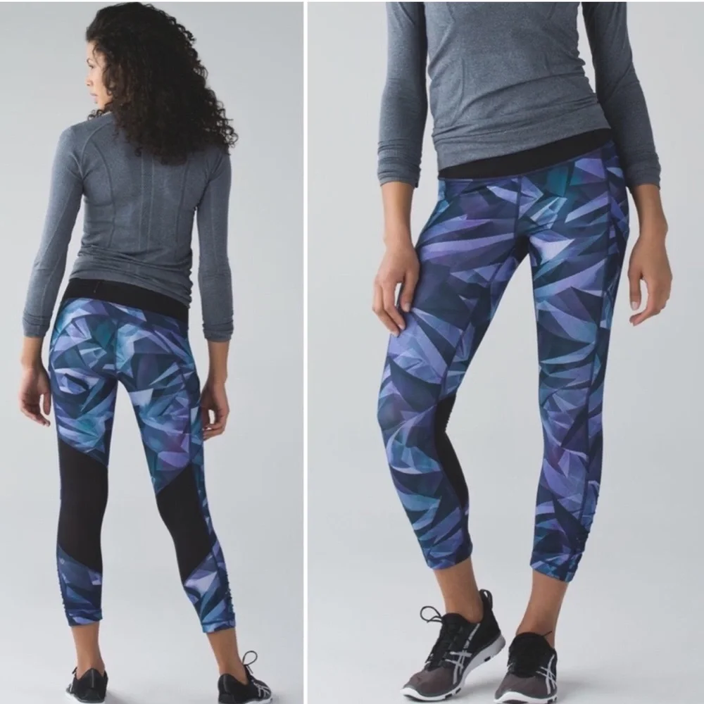 Lululemon Speed Crop In Pretty Prism Multi Black 4